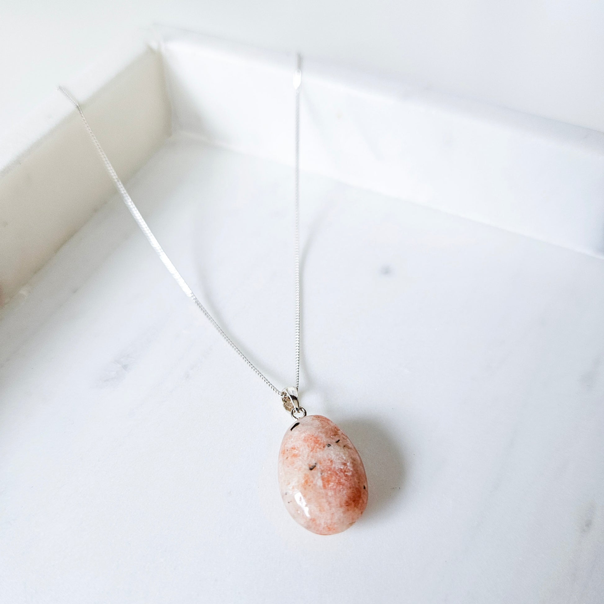 Tumbled Sunstone Crystal Necklace Pendant