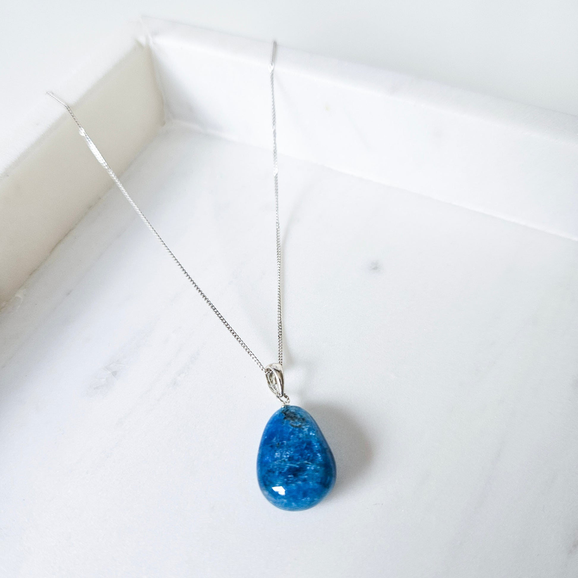 Tumbled Apatite Crystal Necklace Pendant