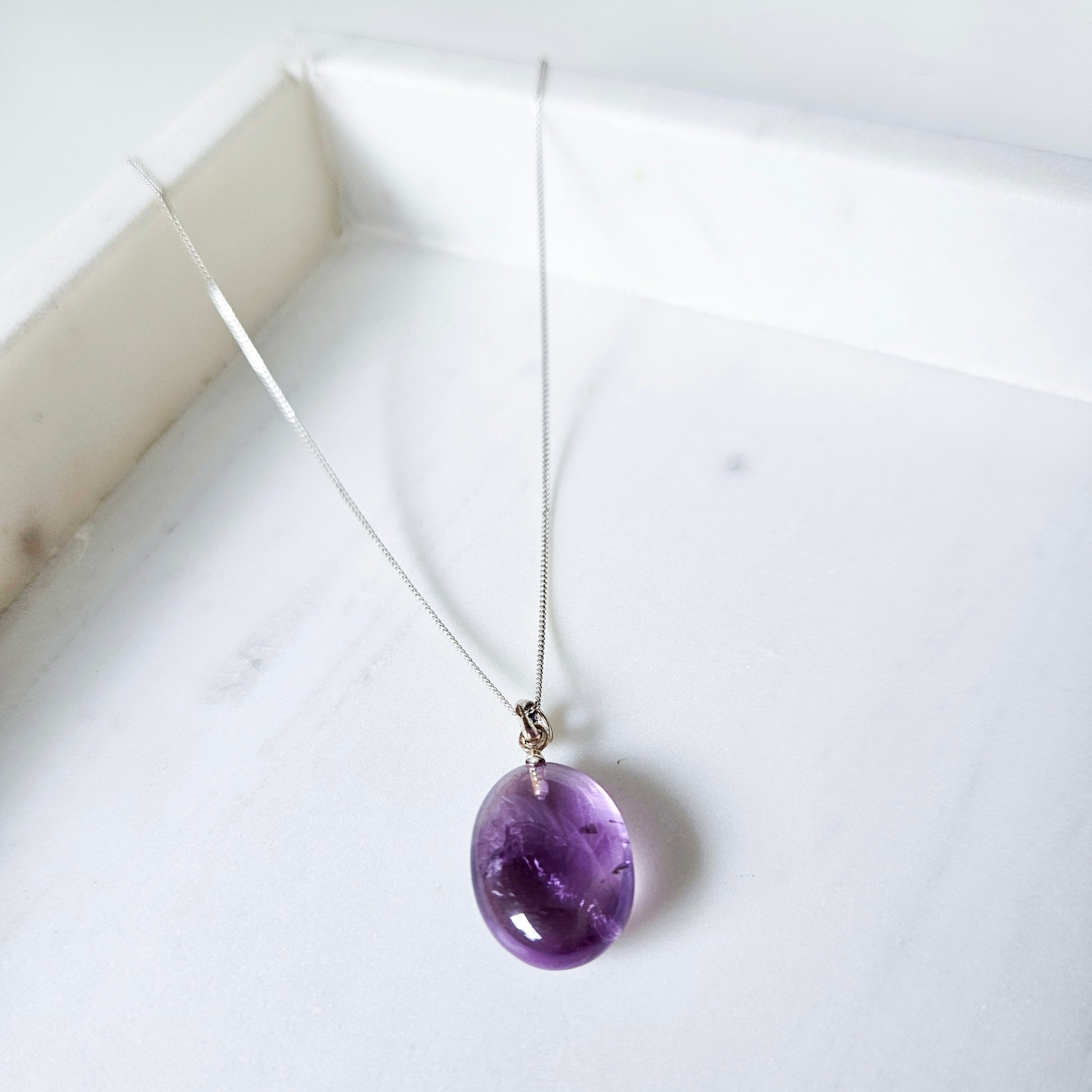 Tumbled Amethyst Crystal Necklace