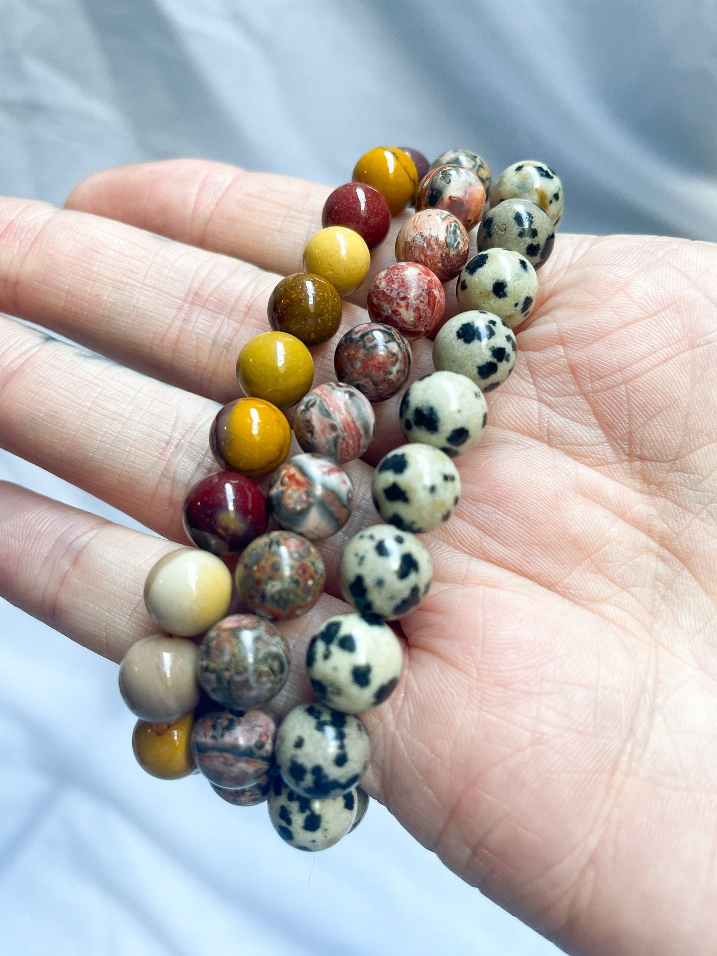 Beaded Bracelet - Leopard Skin Jasper - Celestial Stones