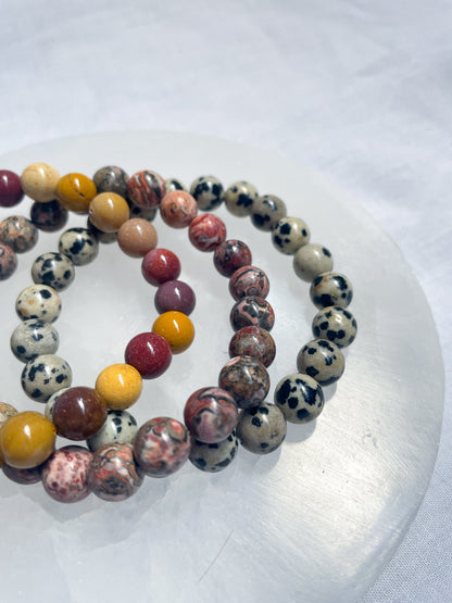 Beaded Bracelet - Leopard Skin Jasper - Celestial Stones