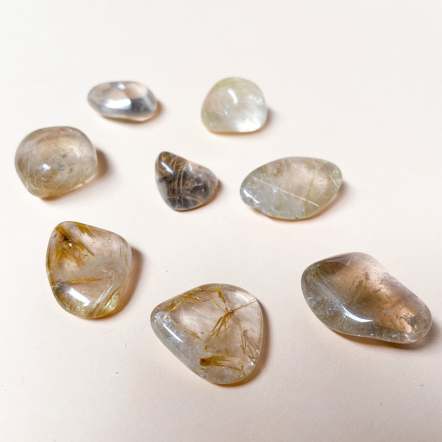 Golden Rutilated Quartz Tumbles - Celestial Crystals